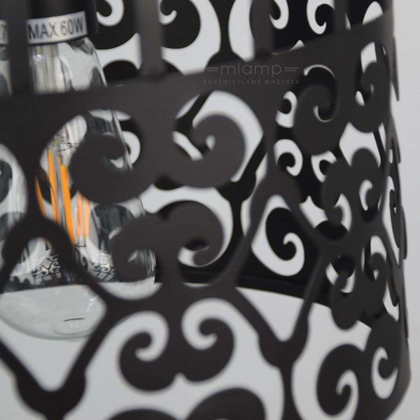LAMPA wisząca ALESSANDRA 2156 Rabalux metalowa OPRAWA ażurowy zwis vintage czarny