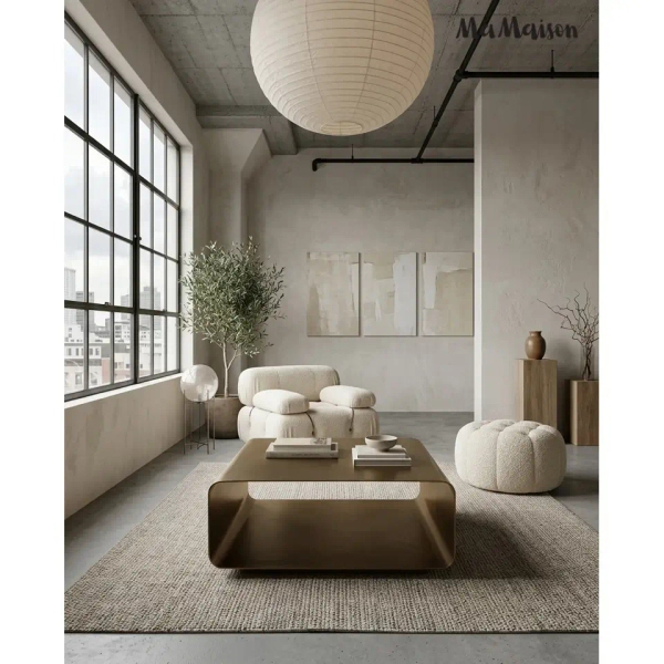Stolik do nowoczesnych salonów NOURA MM001501100367 złoty metal 90cm