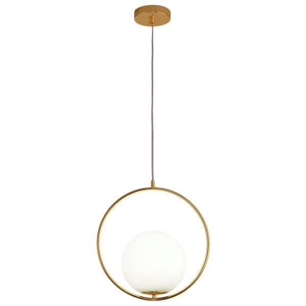 Kulista lampa wisząca COSTA DP0001A-350R ball szklana biała złota