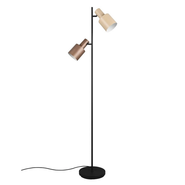 Lampa podłogowa Agudo 419400217 Trio z przełącznikiem nożnym beżowa brązowa
