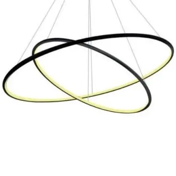 LAMPA wisząca SLIM/000010/4000/B MDECO metalowa OPRAWA okrągły ZWIS LED 53W 4000K do biura czarny OUTLET