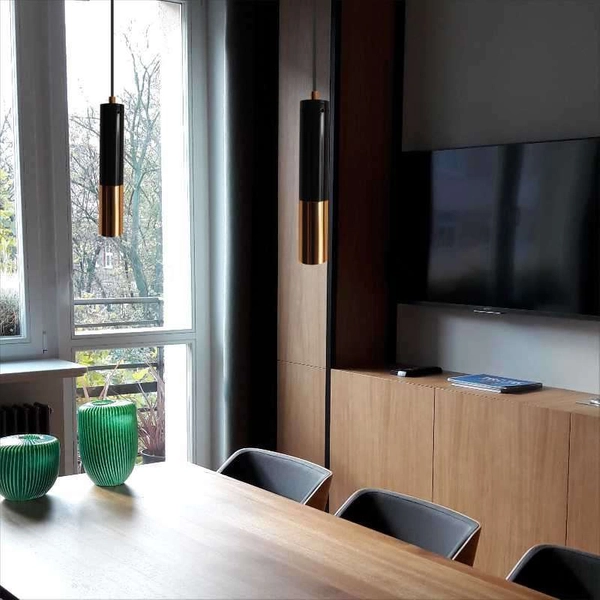 Lampa wisząca Golden pipe ST-5719-1 Step tuba złota czarna