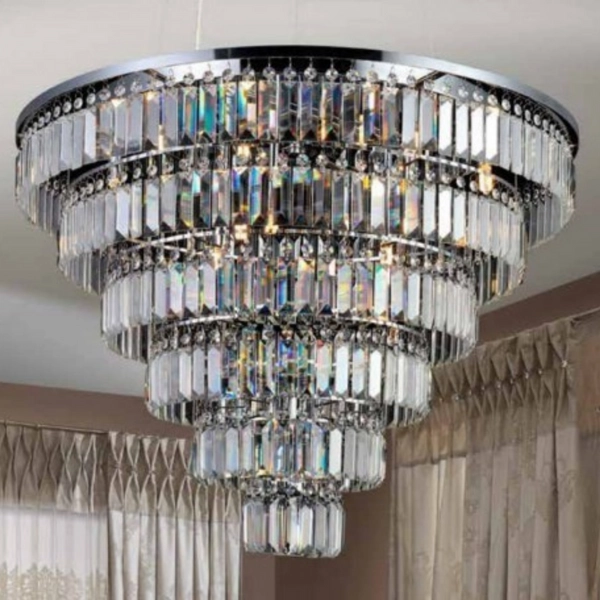 Kryształowy żyrandol Salerno AZ2927 Azzardo glamour do salonu chrom