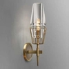 Kinkiet LAMPA ścienna CGGLASSBRASSK COPEL szklana OPRAWA w stylu gotyckim mosiądz przezroczysty