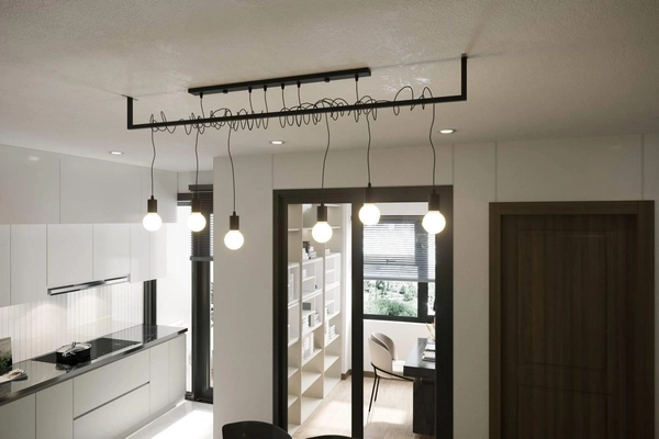 LAMPA wisząca SL.0894 loftowa OPRAWA metalowy ZWIS przewody czarne