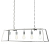 Szklana wisząca lampa Academy ACA0544 metalowa na łańcuchu srebrna