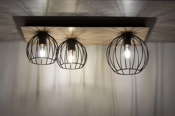 Sypialniany plafon Cyber 32359 natynkowa lampa druciana czarna