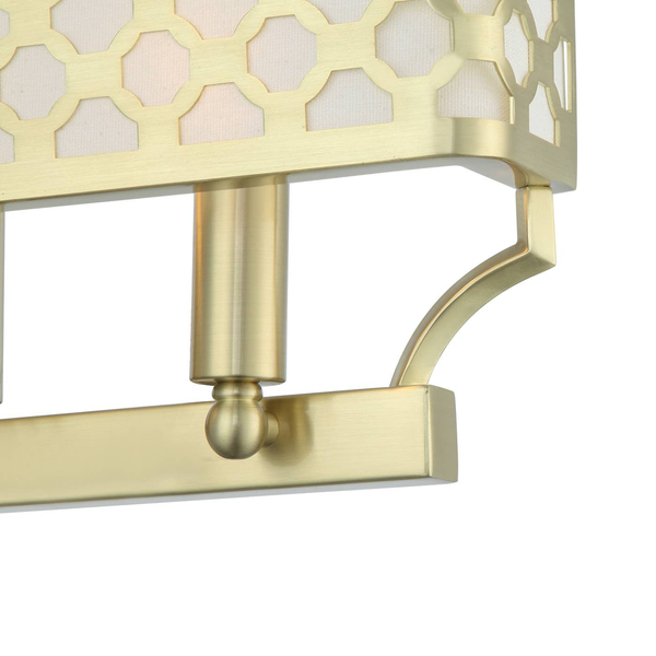 Kinkiet LAMPA ścienna Verno Parette Old Gold Orlicki Design metalowa OPRAWA prostokątna ażurowa złota satyna kremowa