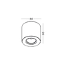 Tuba nasufitowa Rund 300701003 Elkim downlight do salonu czarna