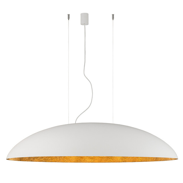 Biała lampa wisząca Canoe 7927 metalowy dysk nad wyspę do kuchni 