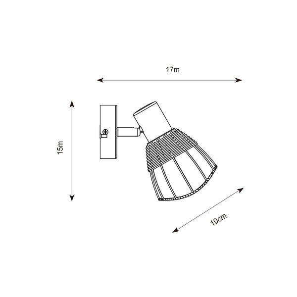 Druciany reflektorek ścienny Gent do sypialni czarny brązowy