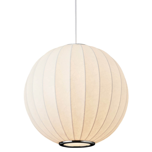 Okrągła wisząca lampa SILK ST-2330-30 Step jedwabna do sypialni biały