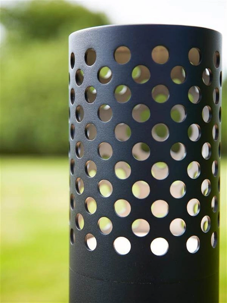 Okrągły słupek ażurowy Garden do ogrodu LED 6W czarny