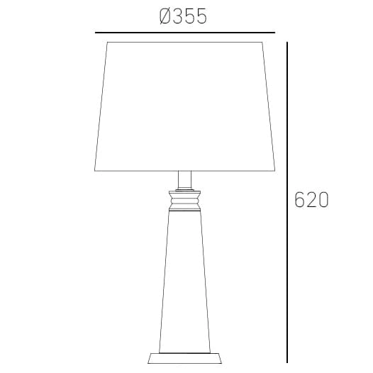 Klasyczna lampa stołowa Charlotte T01332CH-WH Cosmolight metal tkanina srebrna biała