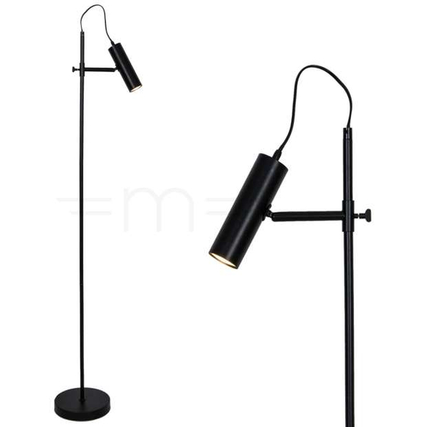 Lampa podłogowa TENSO F18014-GU10-BK stojąca tuba metalowa czarna