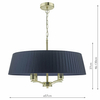 Żyrandol z abażurem Cristin CRI0423 Dar Lighting vintage mosiądz granatowy
