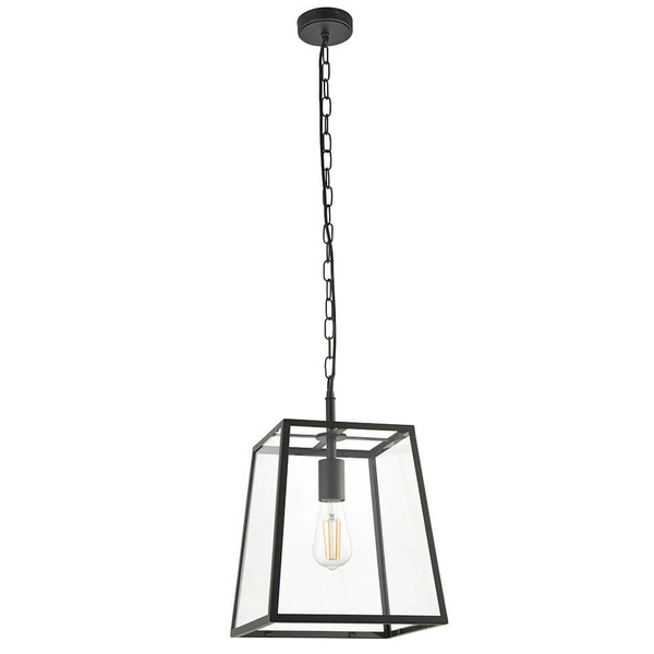 Lampa wisząca do salonu Hurst 101541 szklana czarny przezroczysty