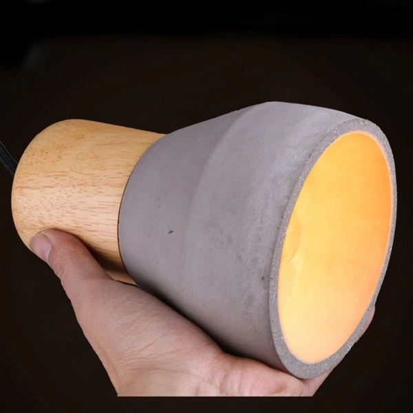 Betonowa lampa wisząca Concrete ST-5220-grey Step drewniana szara