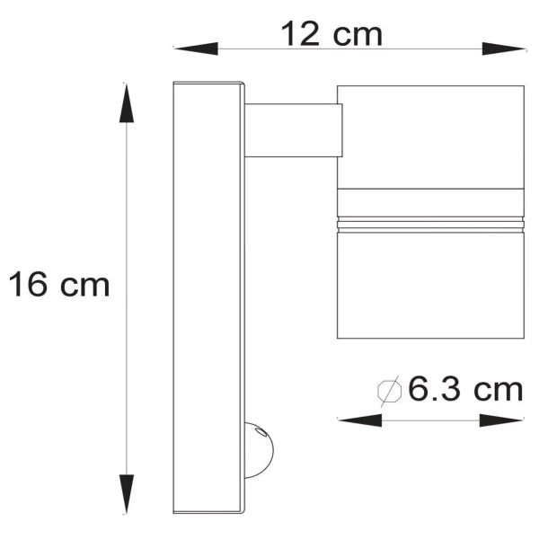 Lampa ścienna balkonowa ARNE-LED 14866/05/30 Lucide IP44 tubka czarna
