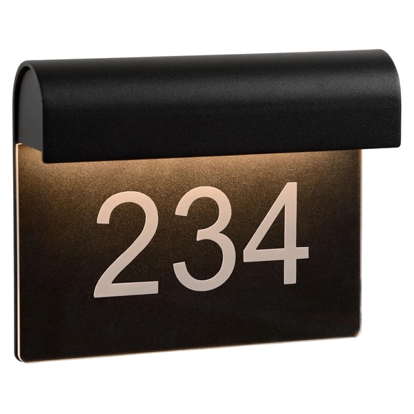 Kinkiet z numerem domu Thesi 27881/06/30 Lucide LED 6W 3000K IP54 czarny