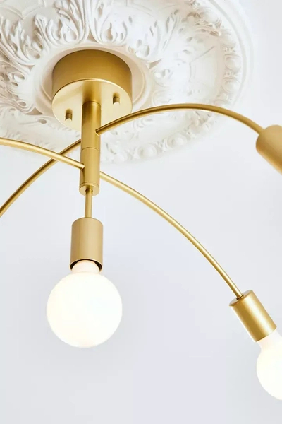 Złota lampa sufitowa Cygnus oprawki na żarówki do salonu