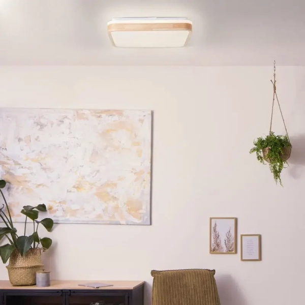 Plafon do salonu Tumeo G99791/75 LED 24W 3000K drewniany biały