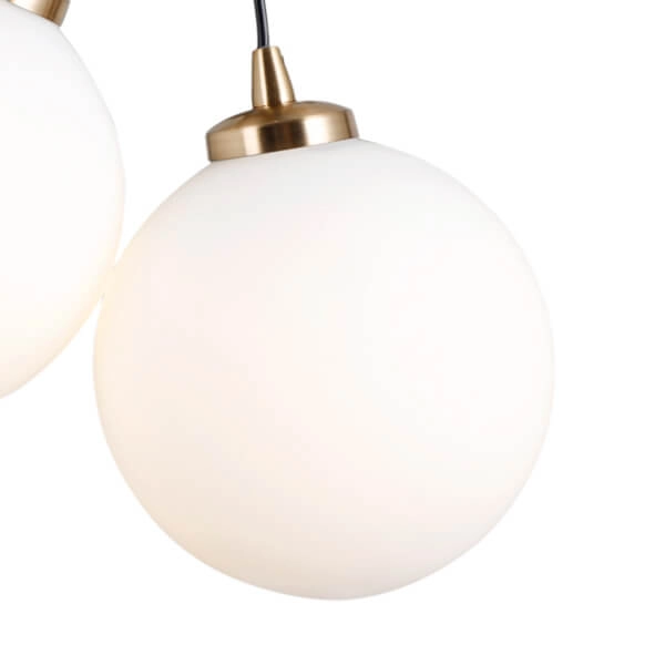 Kulista lampa ścienna Perlos WL-54456-2-HB Italux kule mosiądz biały