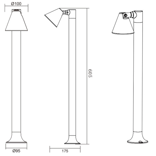 Zewnętrzna lampa stojąca Kaveri 506060142 ruchomy słupek antracyt
