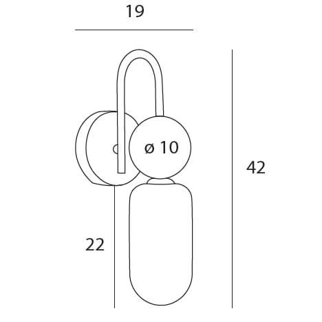 Przyścienna lampa na przedpokój NOVA W0380 Maxlight owalna złoty biały