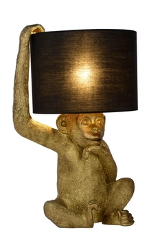 Dekoracyjna lampa stołowa Chimp 10502/81/30 Lucide małpka monkey czarna złota