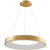 Wisząca LAMPA okrągła GIULIA 5304-880RP-GD-3 Italux metalowa OPRAWA pierścień LED 80W 3000K zwis ring złoty