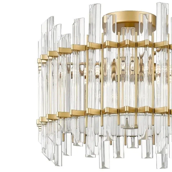 Sufitowa lampa glamour Alexandria crystal do holu złota
