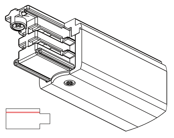 Lewe zasilanie 8106 Shilo do 3-fazowego szynoprzewodu białe