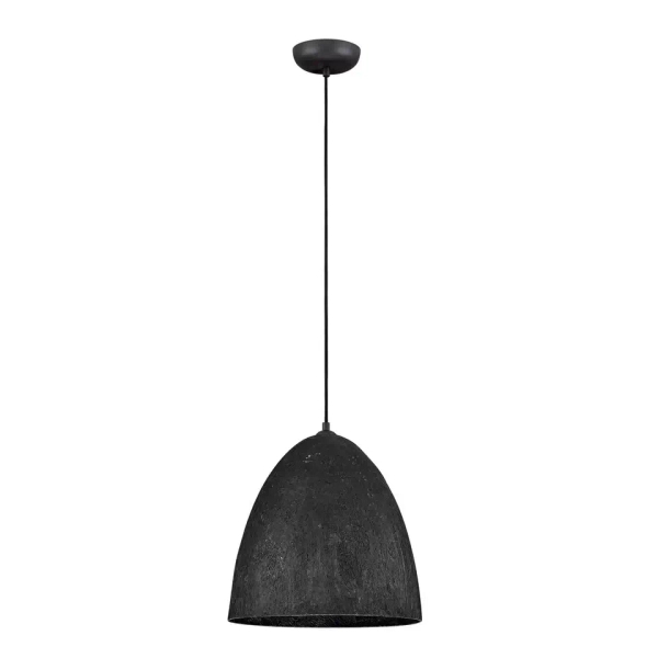 Półokrągła wisząca lampa TALVORA LE45310 jedwabna czarna