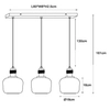 Potrójna lampa wisząca Ilona 45408/03/62 czarny bursztynowy