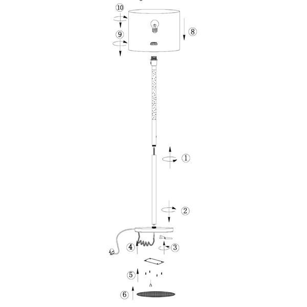 Podłogowa lampa ze ściemniaczem Andromeda 71620 Endon LED metal biały srebrny