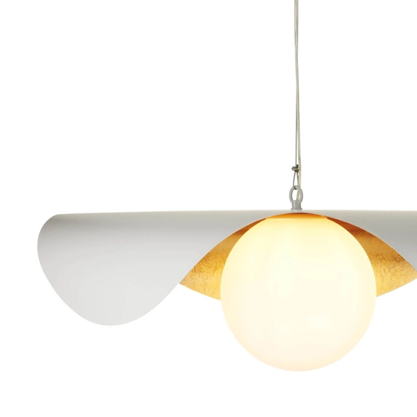 Jadalniana lampa wisząca ENZO ST-F22020601-D80 white kula biały złoty