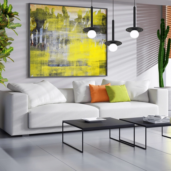 Stylowa wisząca lampa Futura MLP8914 szklane klosze czarna