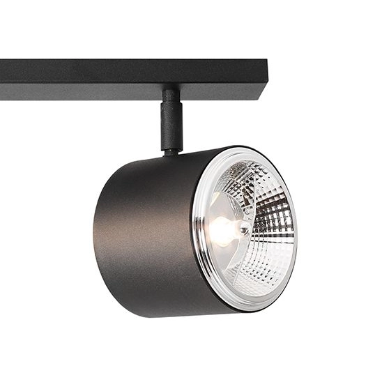 Sufitowa lampa pokojowa Bot 1047PL_H czarne reflektorki na listwie metalowe