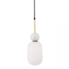 Szklana wisząca lampa 22215 marmurowa do salonu nad stół biała
