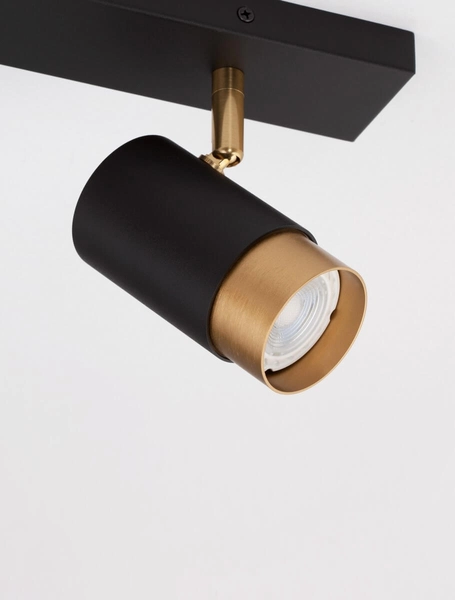 Sufitowa lampa pokojowa Cayes z regulacją czarna złota