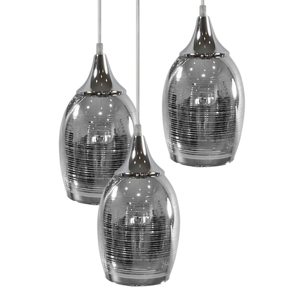 Wisząca lampa MARINA 33-60181 skandynawska szklana zwis kaskada srebrna