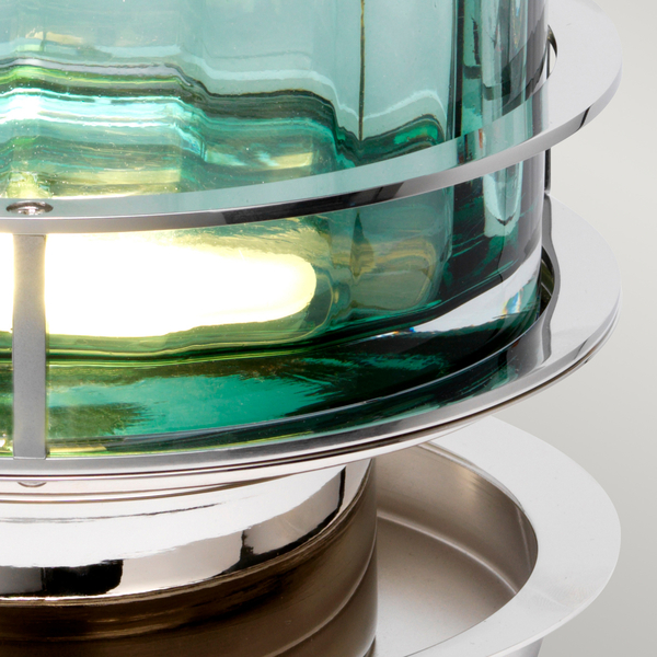 Niklowa lampa stołowa QN-ARNO-GREEN-PN szklana zielona
