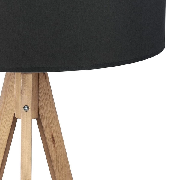 Rustykalna lampa podłogowa Treviso 5039 TK Lighting okrągły abażur czarny