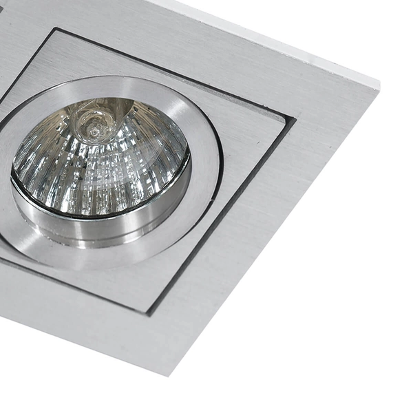 Prostokątna lampa wpustowa Paco AZ0801 do sypialni aluminium