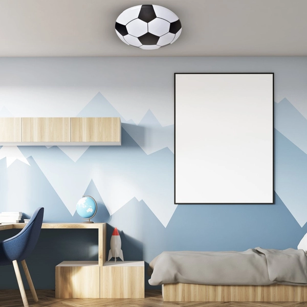 Dziecięca LAMPA sufitowa BALL ML6179 Milagro metalowa OPRAWA piłka nożna LED 18W 4000K plafon biały czarny