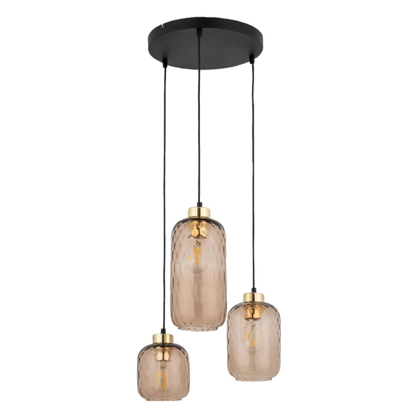 Loftowa lampa wisząca Pescara 4576 TK Lighting szkło złoty bursztynowy czarny