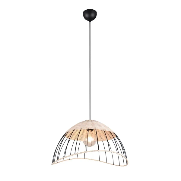 Ratanowa lampa wisząca SANDRINE R36211032 czarny naturalny