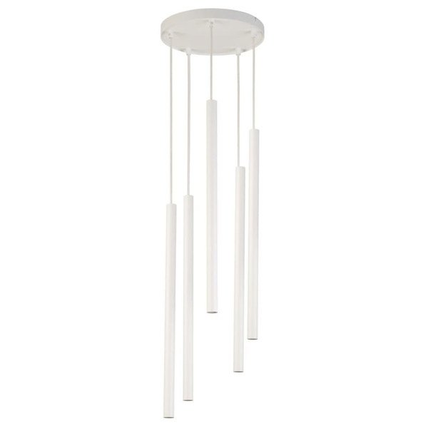Cylindriczna okrągła lampa wisząca Sopel 33626 Sigma metalowa biała