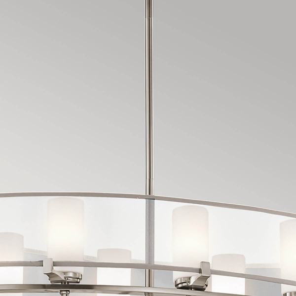 Salonowa lampa wisząca Saldana KL-SALDANA8 Kichler owalna srebrna